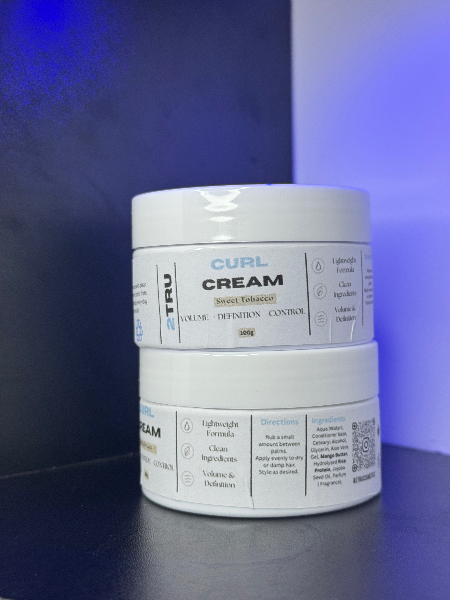 2TRU Curl Cream — Sweet Tobacco jars stacked